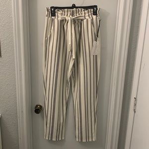 New Soho Apparel ltd casual stripes black and ivory pants